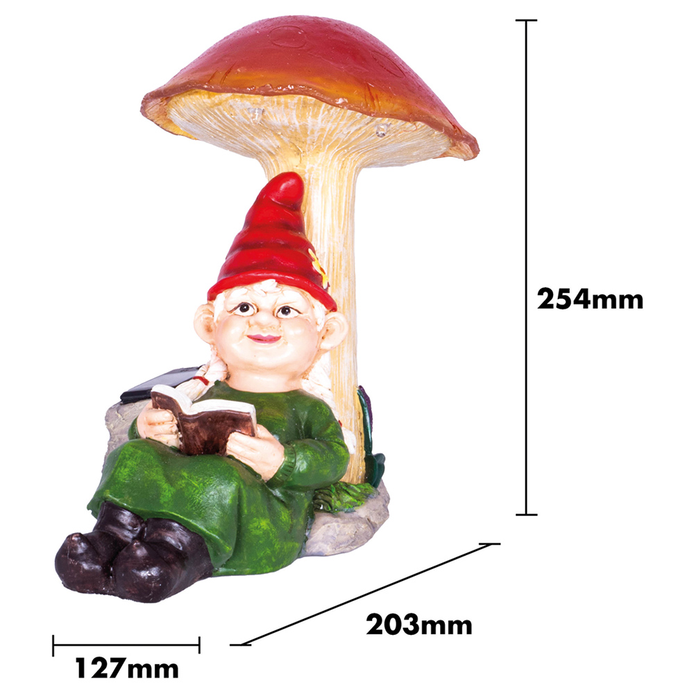 St Helens Female Gnome Under Light Up Mushroom Image 4