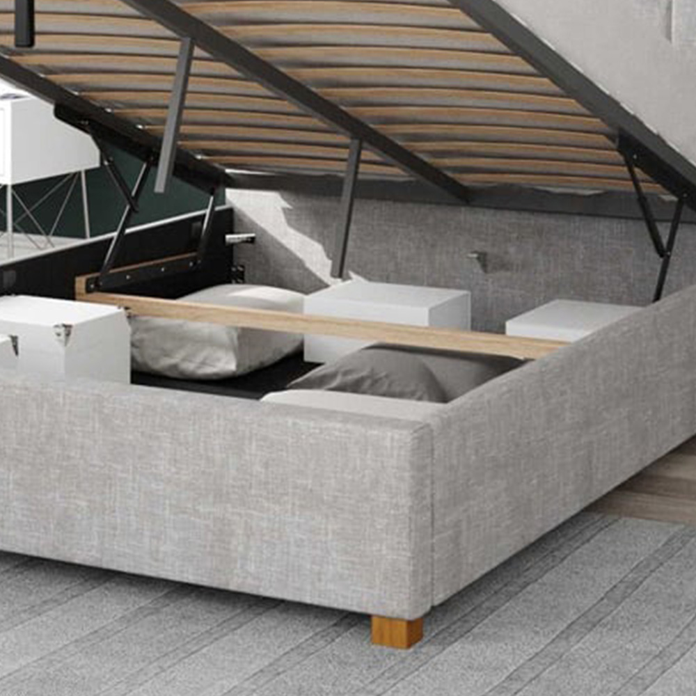 Aspire Hepburn King Size Storm Pure Pastel Cotton Ottoman Bed Image 3