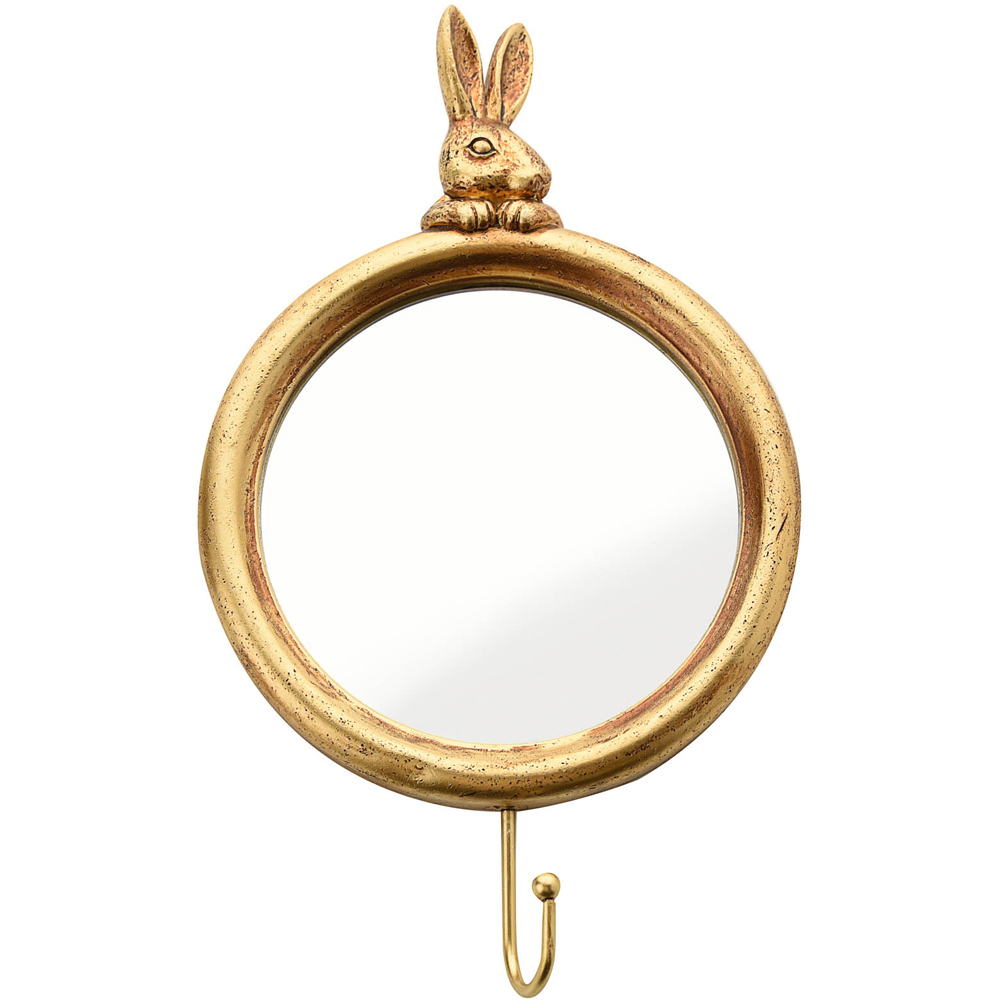 Hestia Gold Finish Rabbit Wall Hook Mirror Image 1