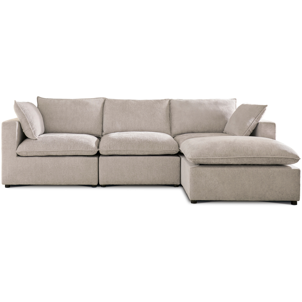 Juliet 4 Seater Symphony Pearl Chenille Fabric Corner Modular Chaise Sofa Image 2