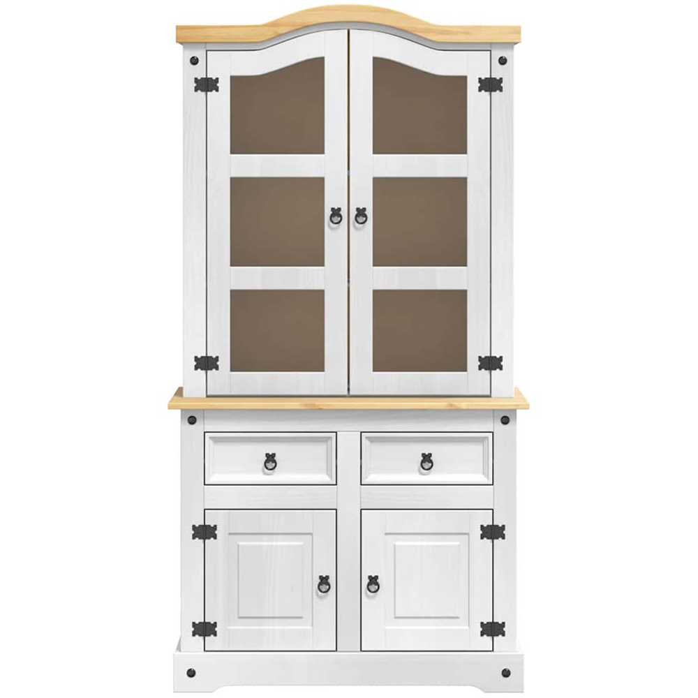 vidaXL 4 Door 2 Drawer Corona White Solid Pine Sideboard Image 4