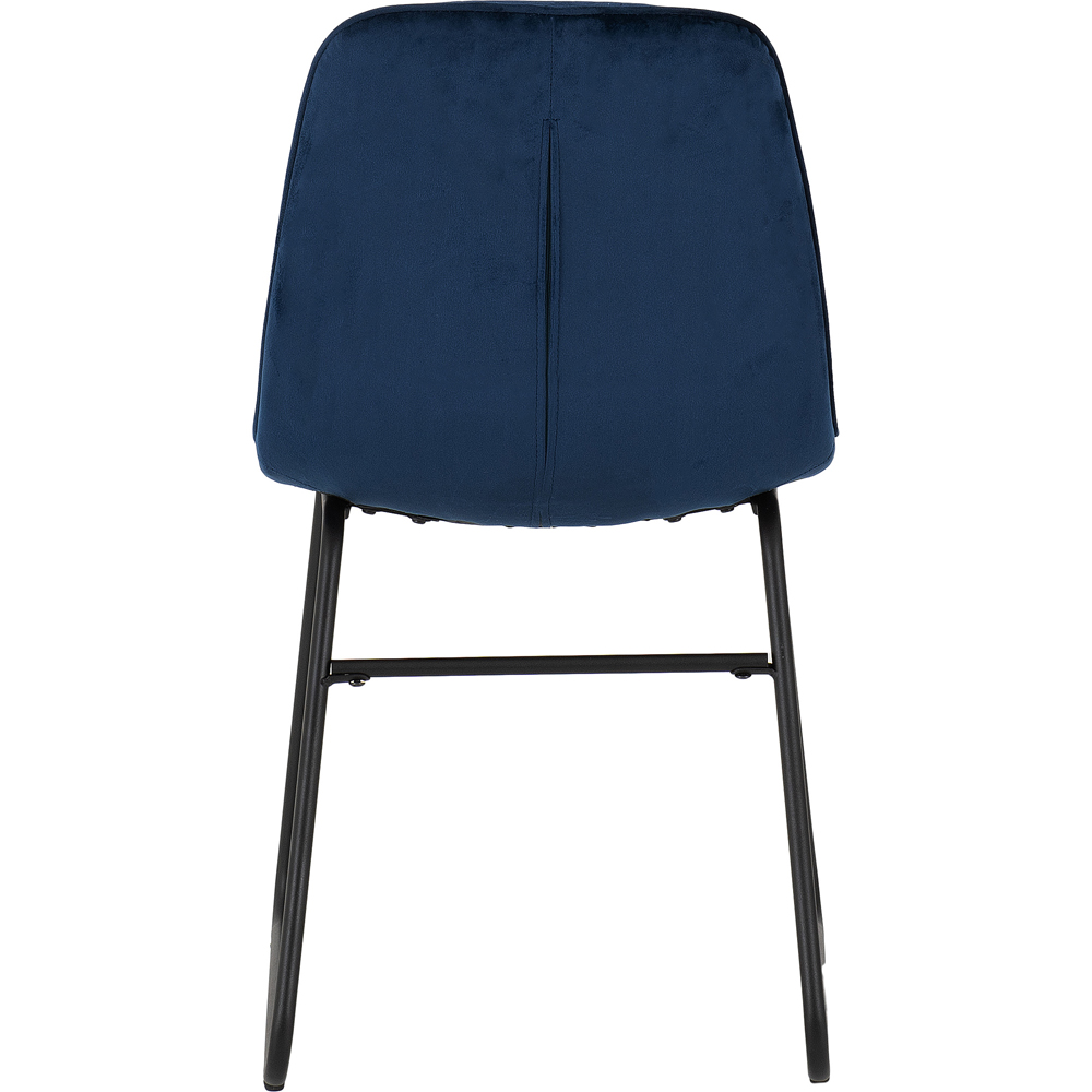Seconique Lukas Set of 2 Sapphire Blue Velvet Dining Chair Image 5