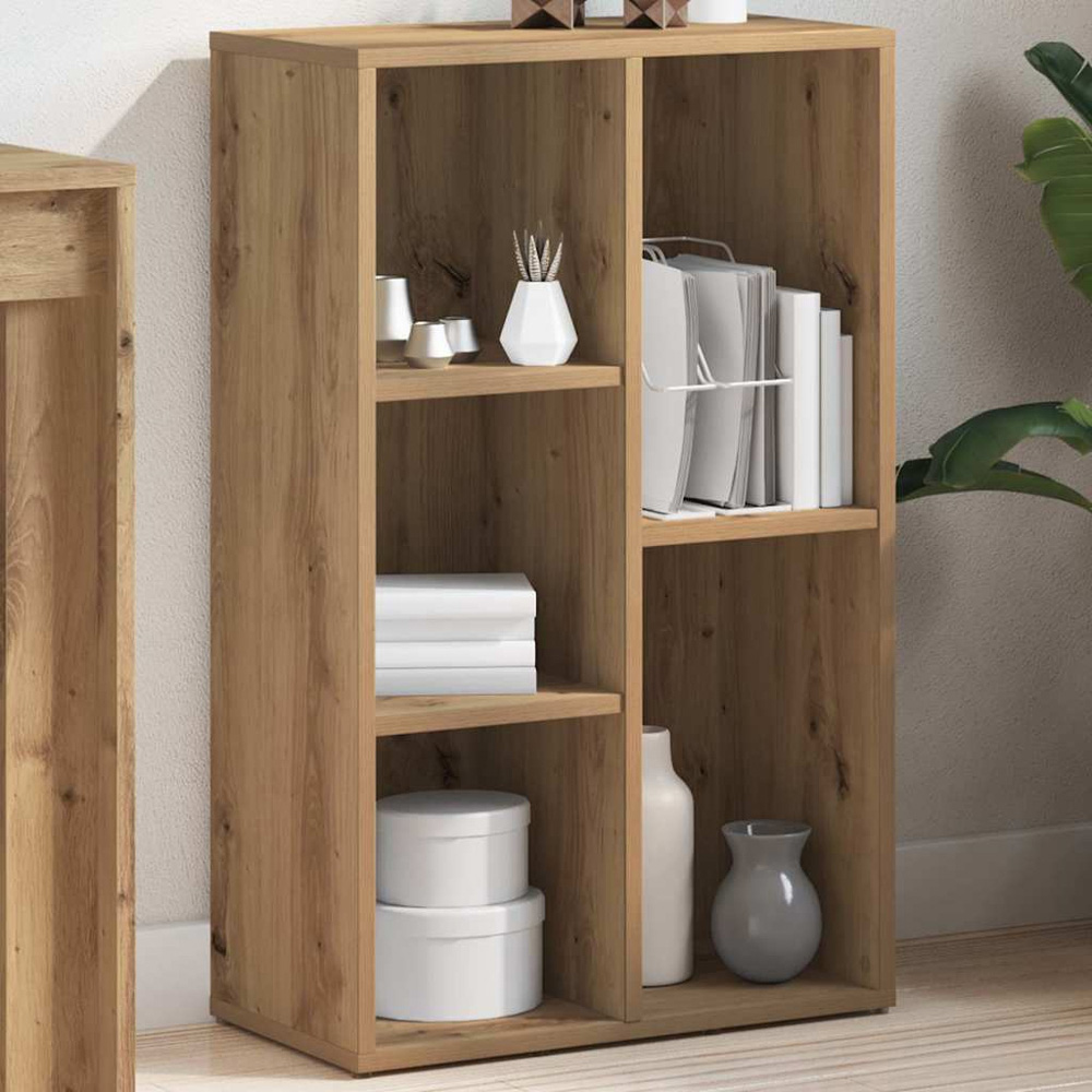 vidaXL 5 Shelf Artisan Oak Bookcase Image 1