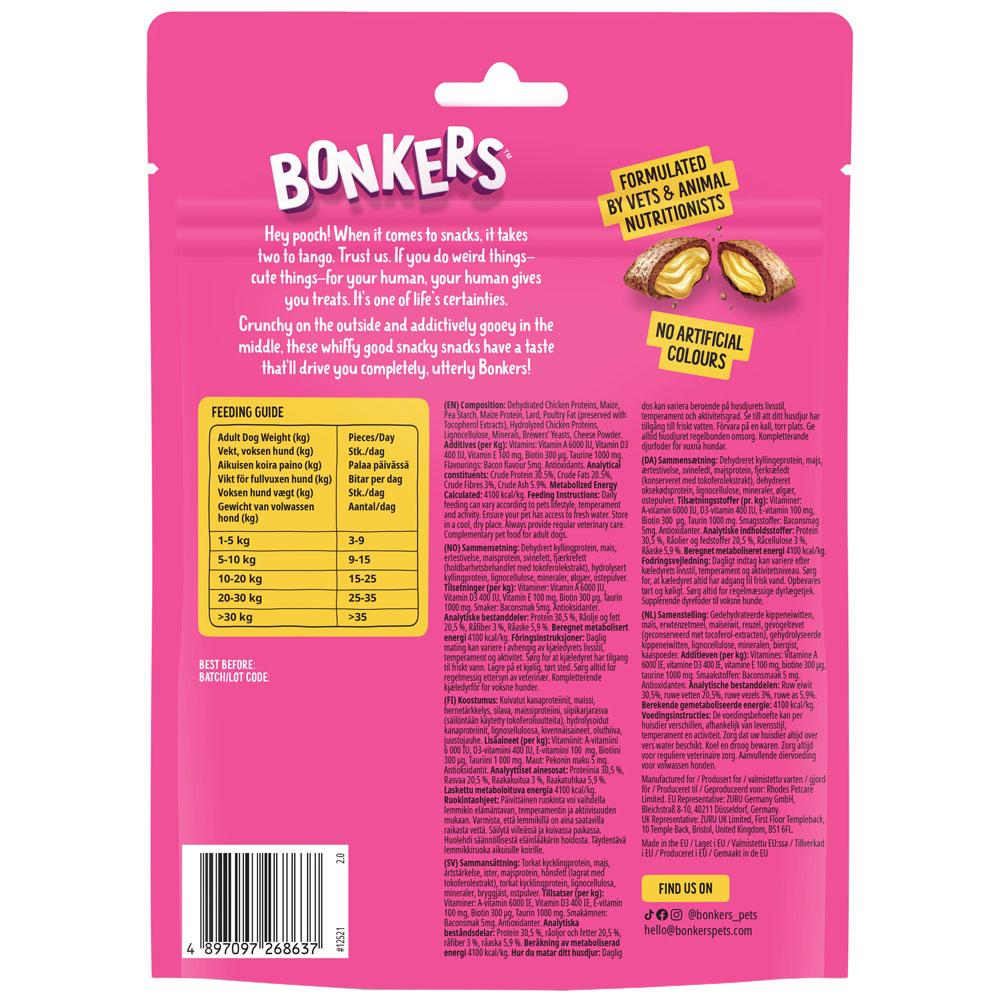 Bonkers Bacon Bitties Flavour Dog Treats 150g Image 2