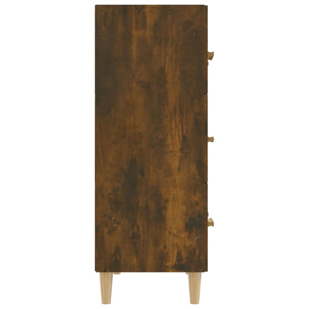 vidaXL 3 Drawer Smoked Oak Sideboard Image 4