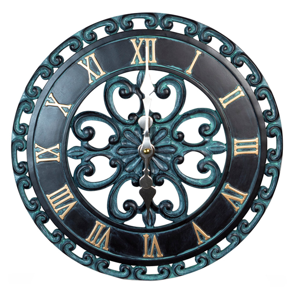 St Helens Open-Faced Round Garden Clock 33cm Image 1