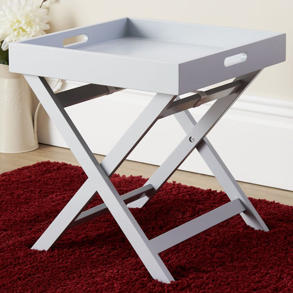 Wilko Foldable Grey Butlers Table Image 2