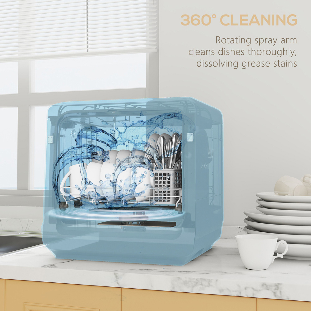 HOMCOM 800-190V70BK Black Worktop Dishwasher Image 7