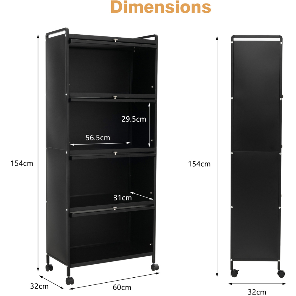 Costway 4 Shelf Black Kitchen Storage Rack Image 9