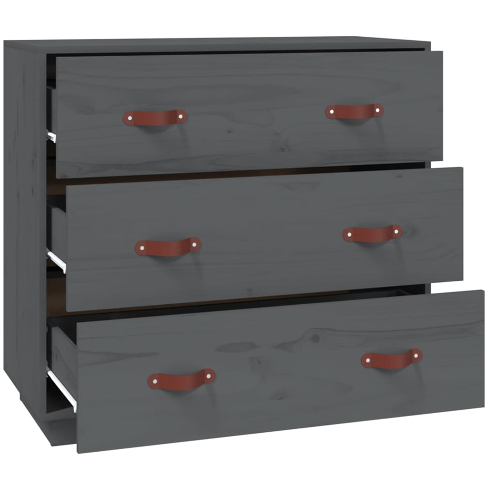vidaXL 3 Door Grey Wooden Sideboard Image 5