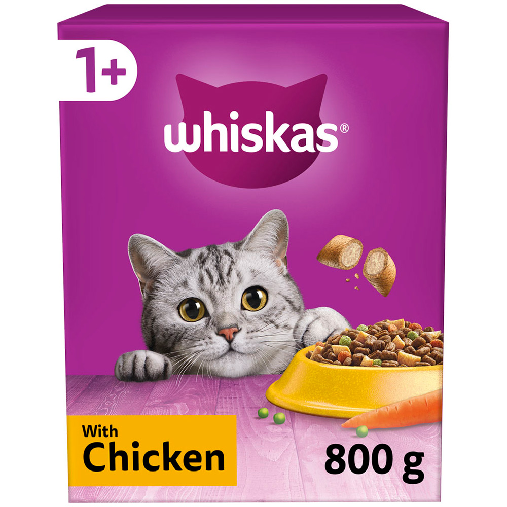 Whiskas Adult Chicken Flavour Dry Cat Food 800g Image 1