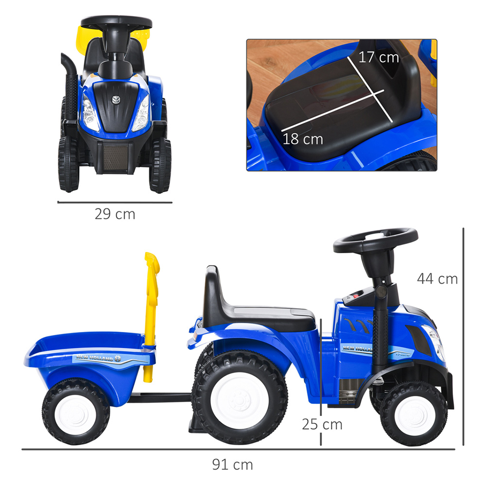 HOMCOM Kids Foot-To-Floor Ride-on Tractor with Rake and Shovel Image 6