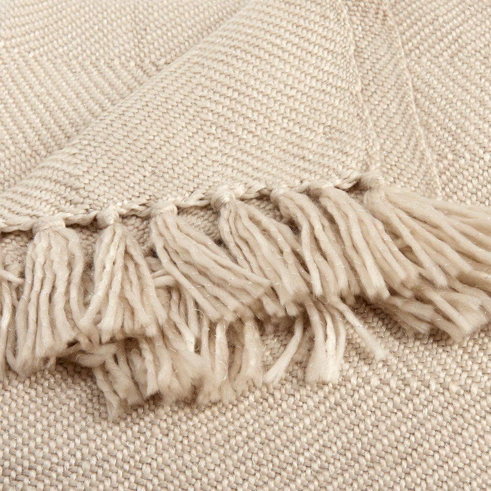 Wilko Stone Shimmer Knit Throw 150 x 180cm Image 2