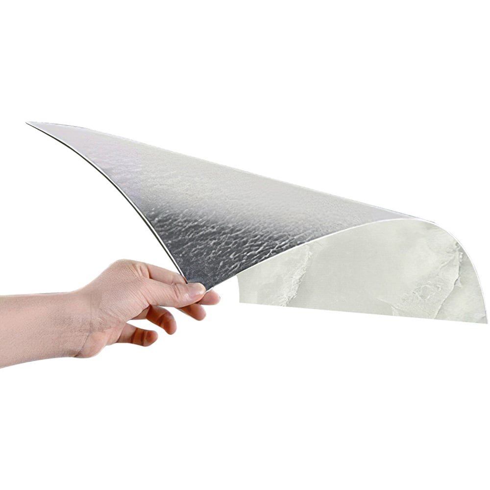 Living and Home Marble Patterned Off White Self Adhesive PVC Wall Sticker 10 Pack Image 2