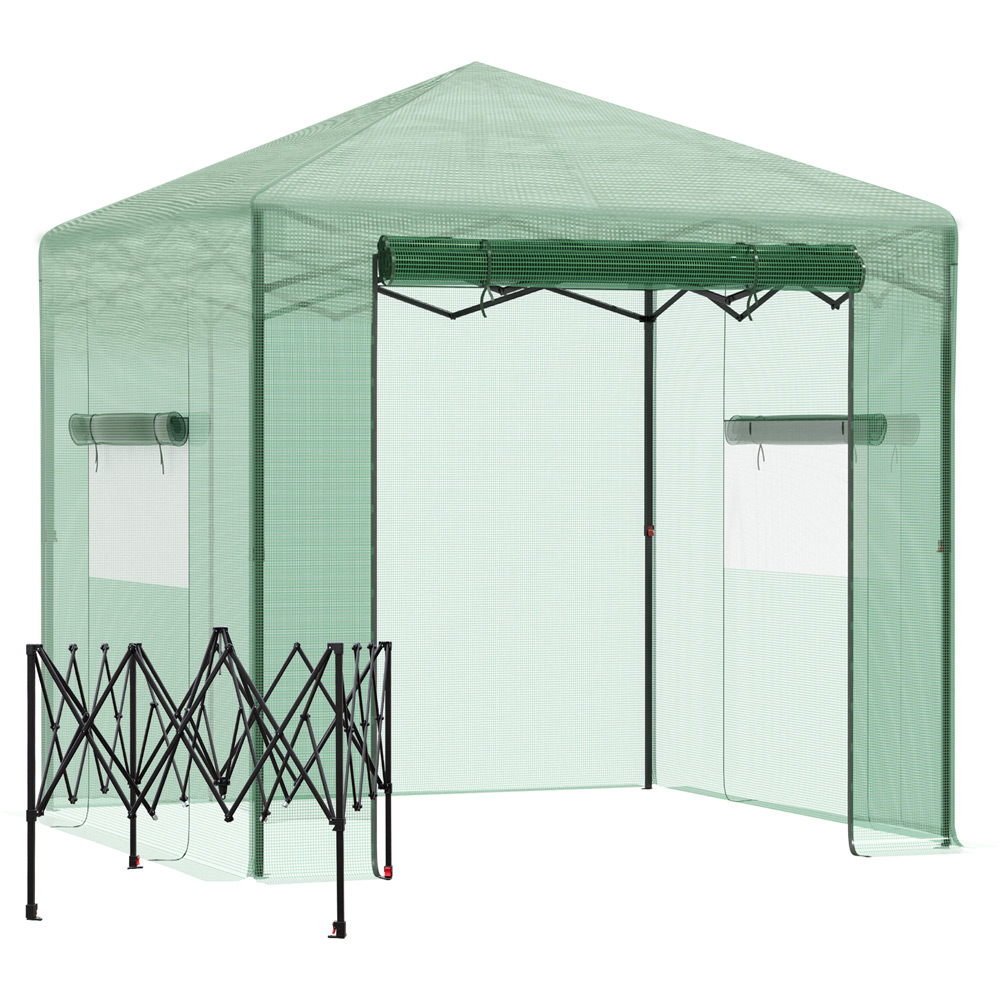 Outsunny Green PE 5.9 x 7.8ft Roll-Up Greenhouse Image 1