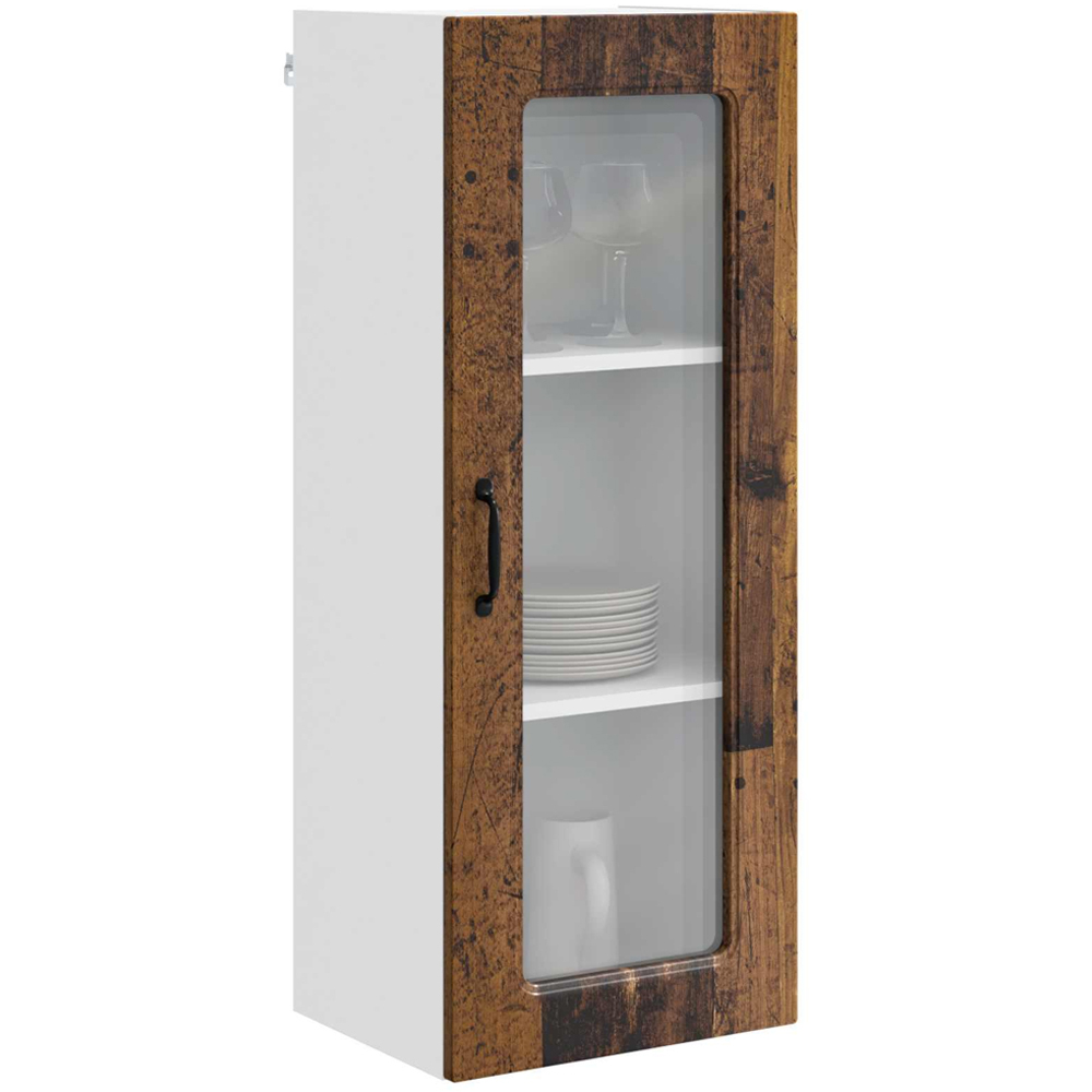 vidaXL Single Glass Door Old Wood Kitchen Wall Cabinet Image 3