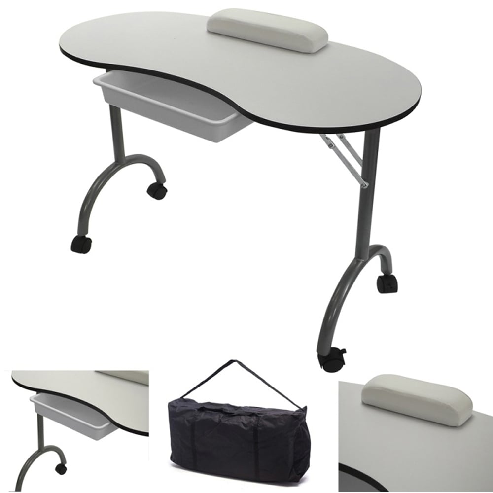 Portable Folding Manicure Table with Accessories - White Image 3