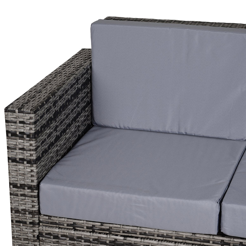 Outsunny 2 Seater Grey Rattan Sofa Image 4