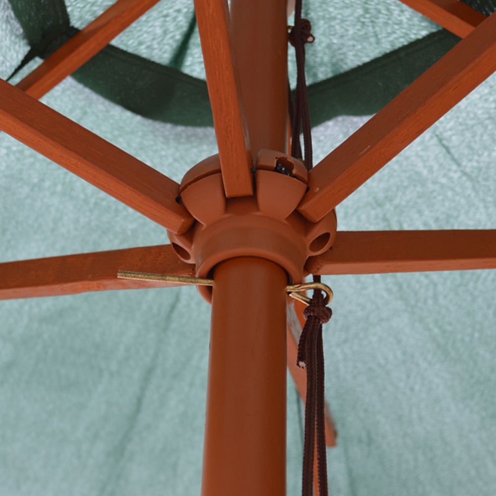Samuel Alexander Green Wooden Garden Parasol 2.4m Image 5