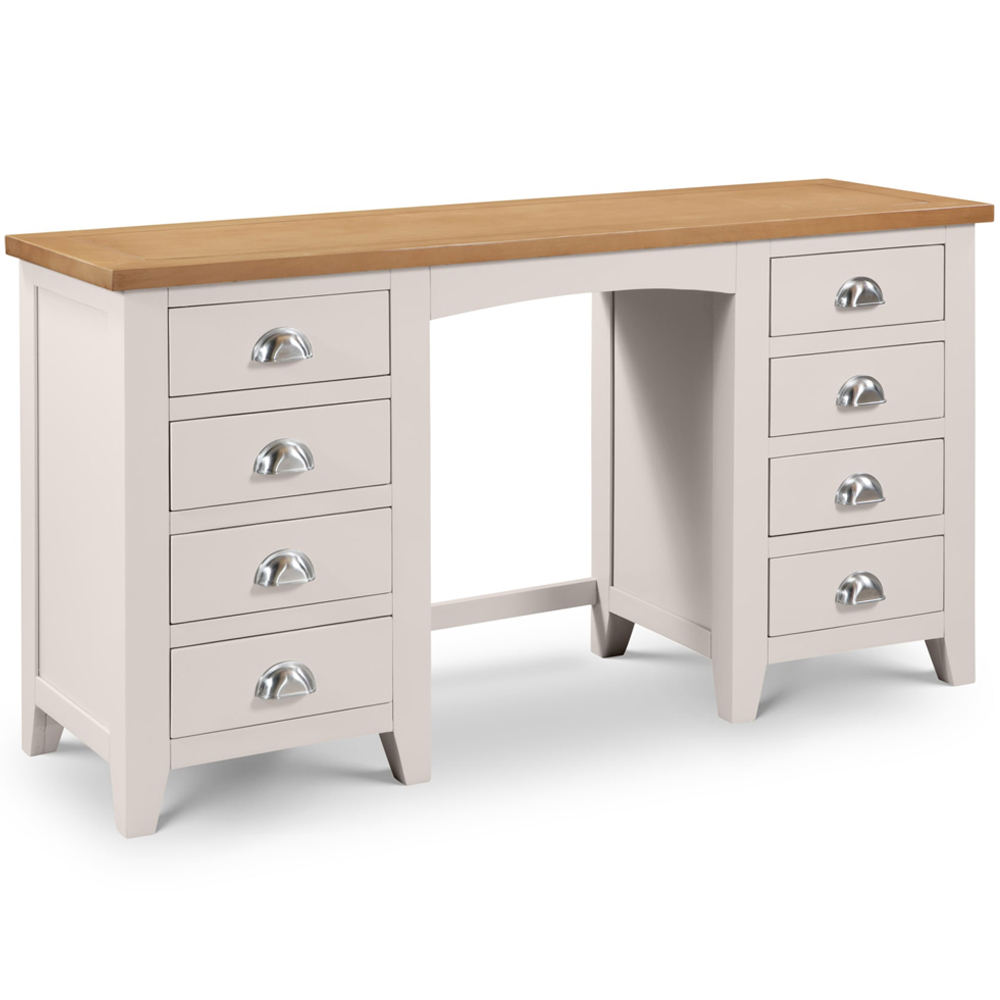 Julian Bowen Richmond 8 Drawer Grey Oak Twin Pedestal Dressing Table Image 2