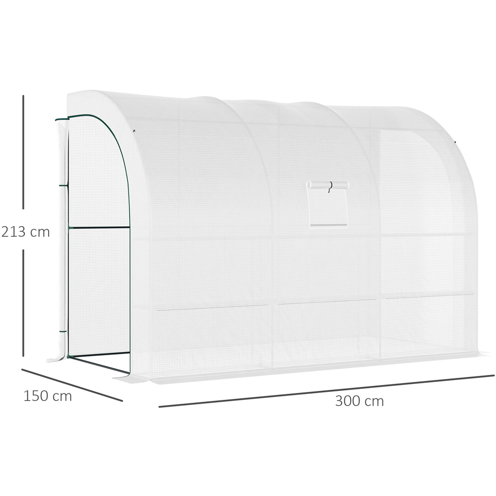 Outsunny White 5 x 10ft Outdoor Lean To Greenhouse Image 5