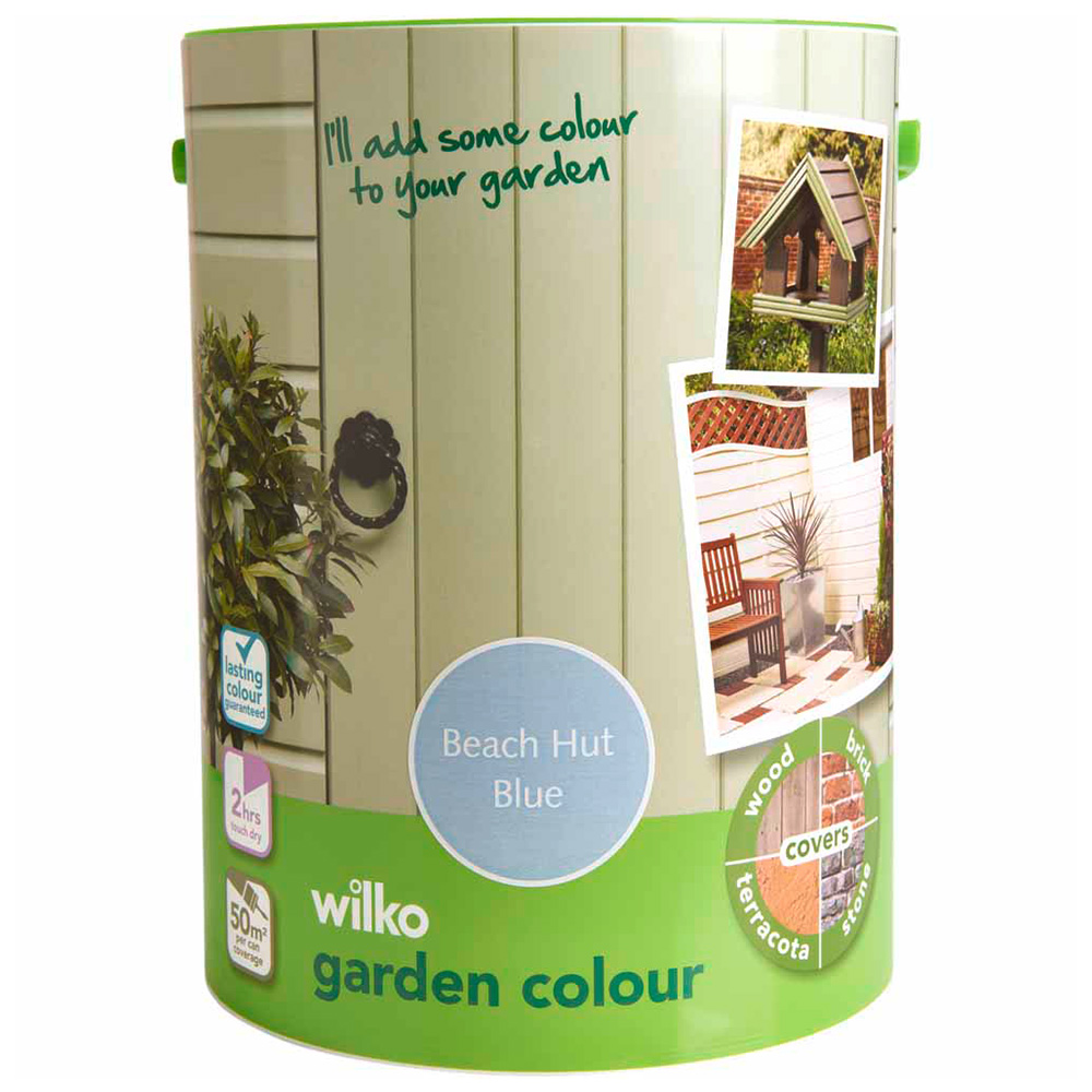 Wilko Garden Colour Beach Hut Blue Wood Paint 5L Image 2
