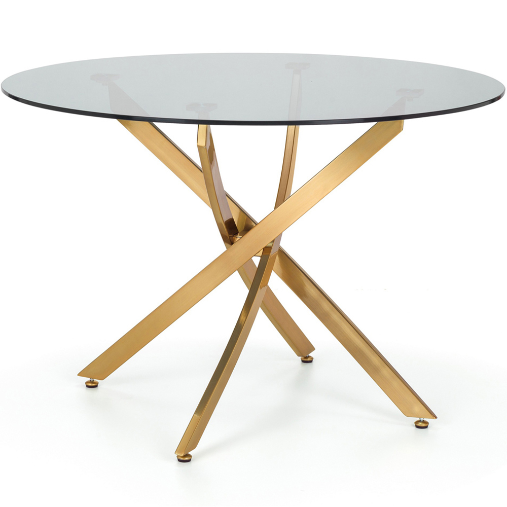 Julian Bowen Montero Metal and Glass 4 Seater Round Dining Table Image 2