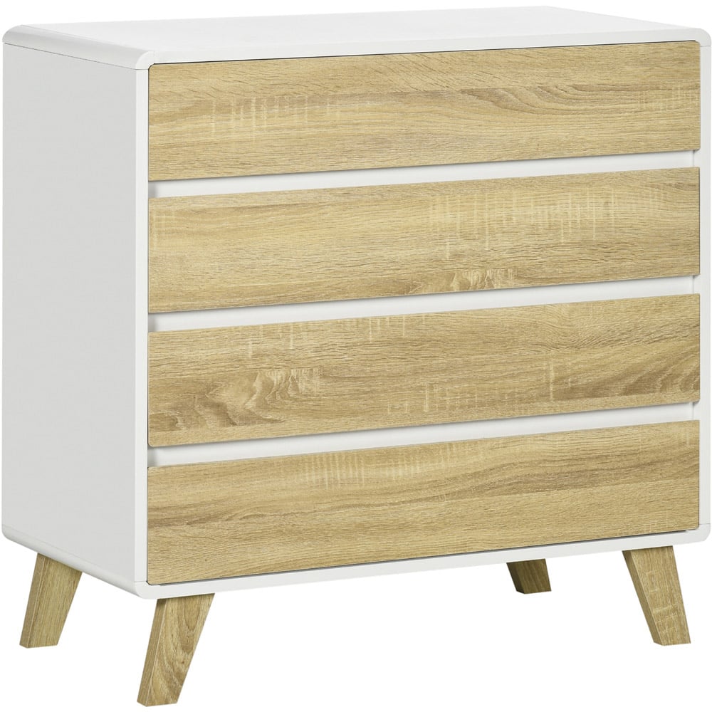 Portland 4 Drawer Oak Chest of Drawers Image 2