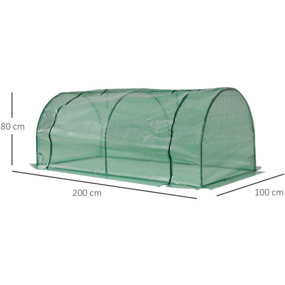 Outsunny Green Steel 3.3 x 6.6ft Mini Greenhouse Image 6