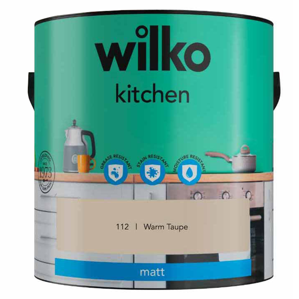 Wilko Kitchen Warm Taupe Matt Emulsion Paint 2.5L Image 2