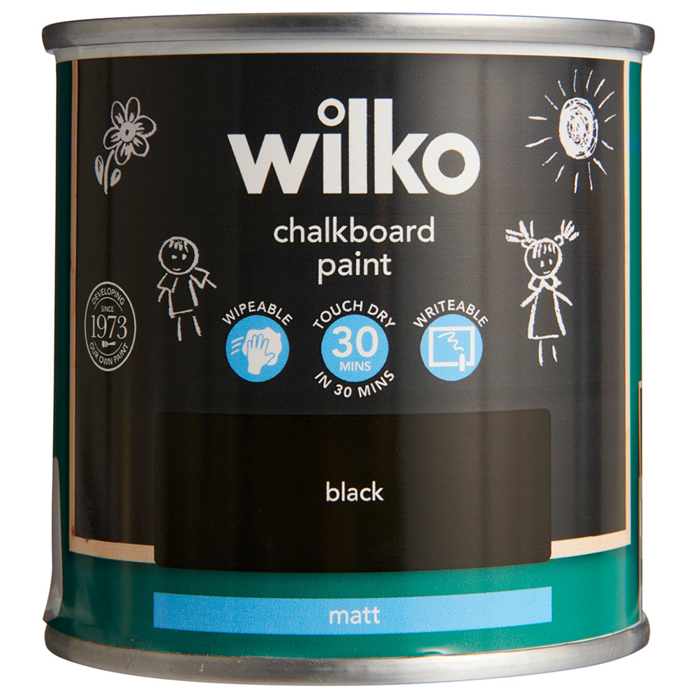 Wilko Quick Dry Black Matt Chalkboard Paint 250ml Image 3