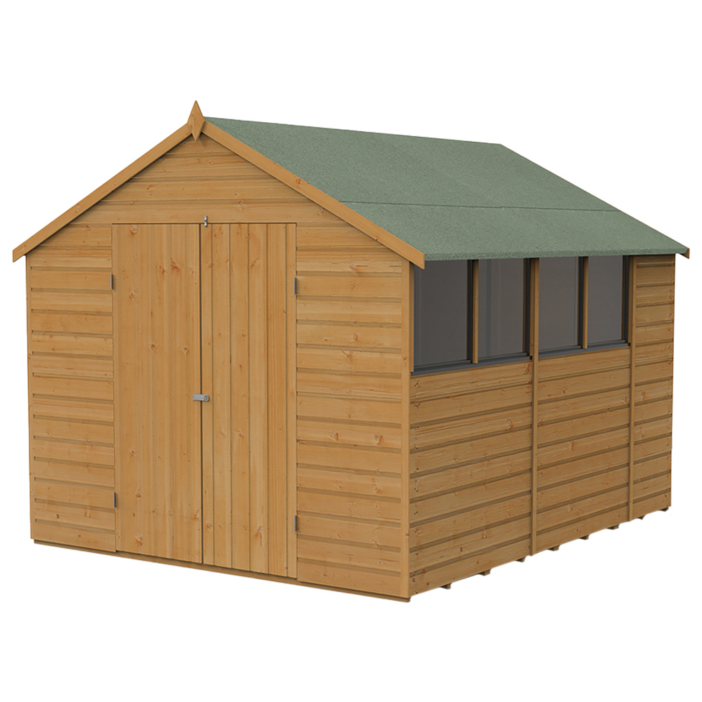 Forest Garden 10 x 8ft Double Door Shiplap Dip Treated Apex Shed Image 1