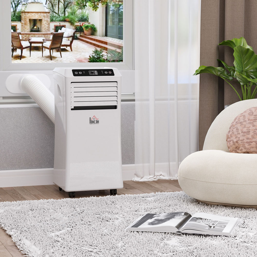 HOMCOM White and Chrome 4 in 1 Mobile Air Conditioner Image 2
