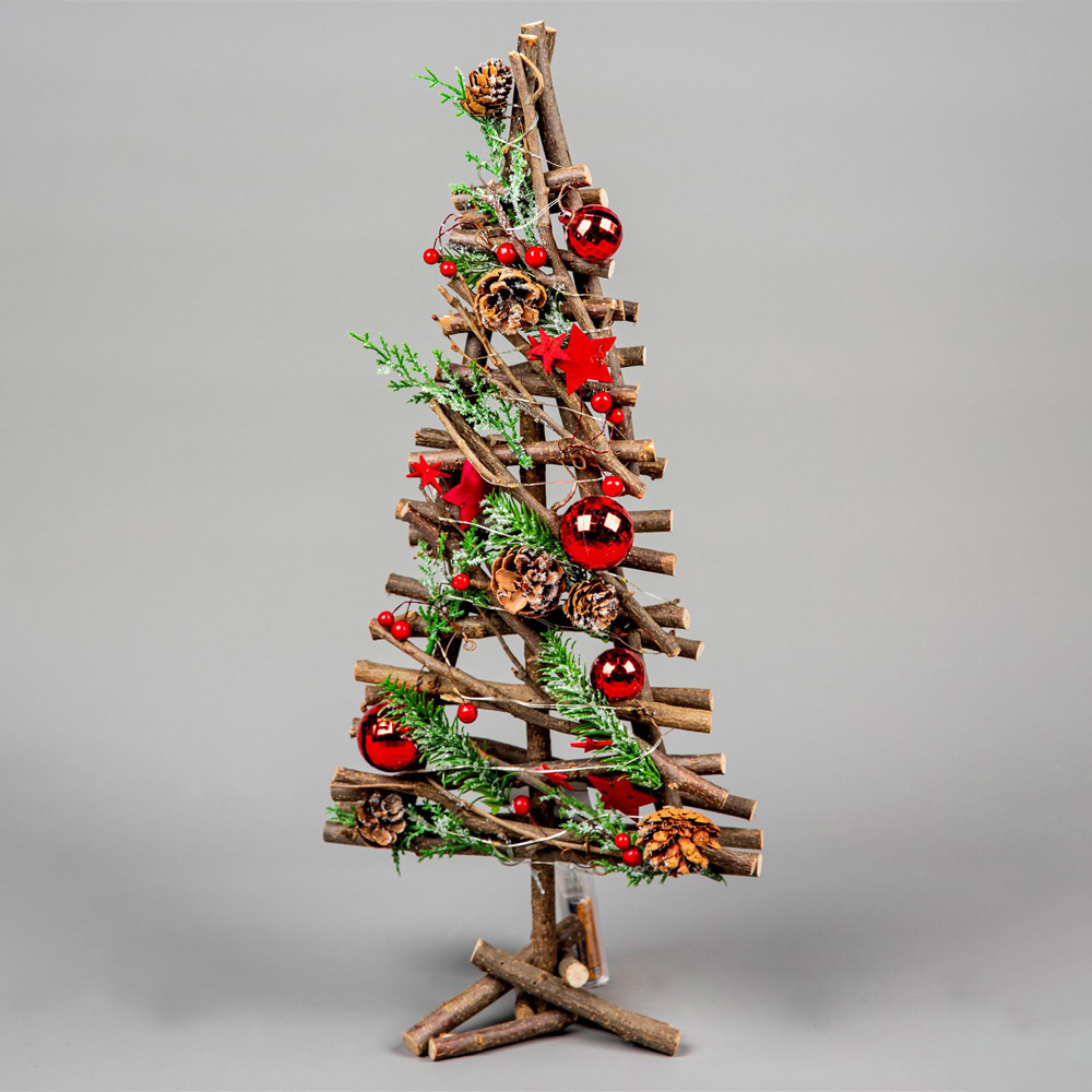 Shatchi Red LED Twig Wood Christmas Tree 50cm Image 4