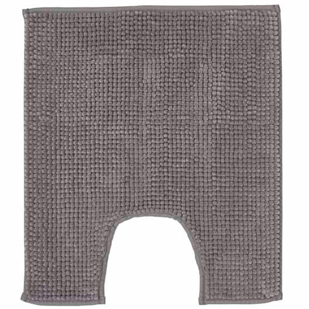 Wilko Chenille Bath Mat and Pedestal Set Grey Wilko