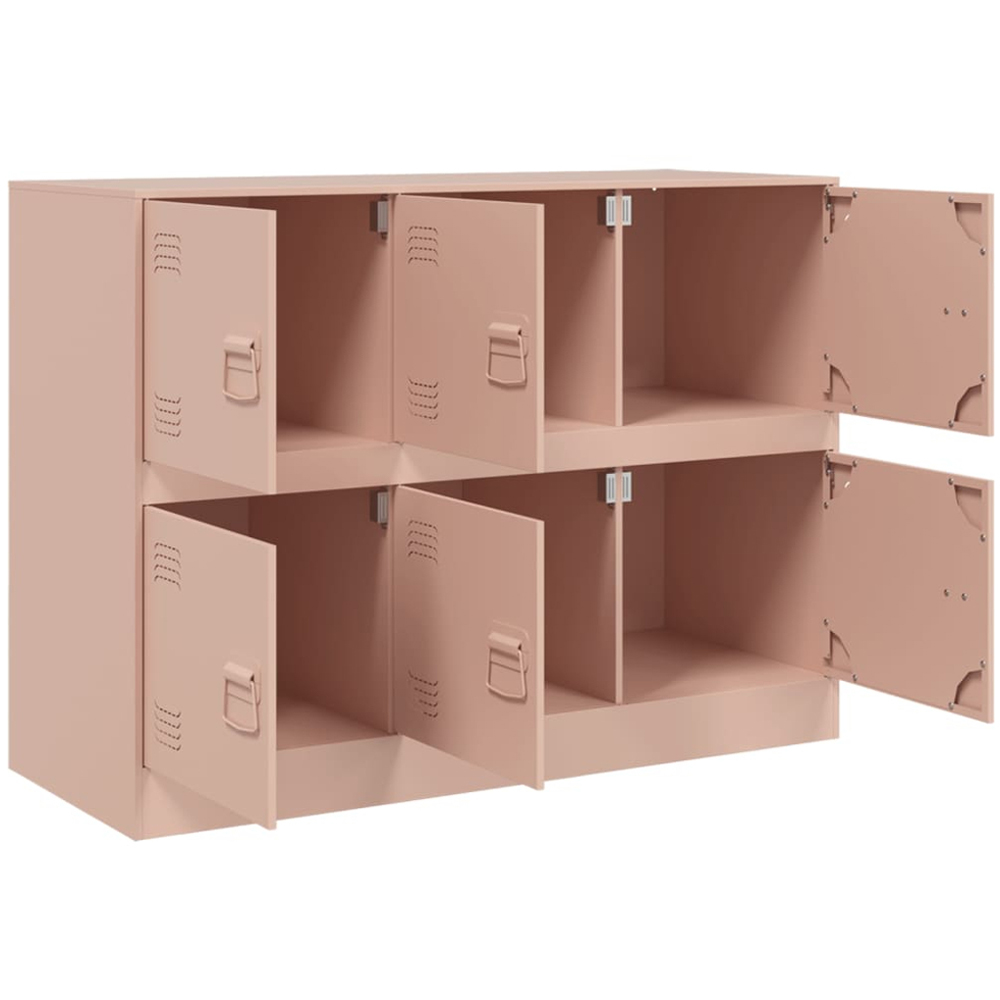 vidaXL 6 Door Pink Steel Sideboard Image 3
