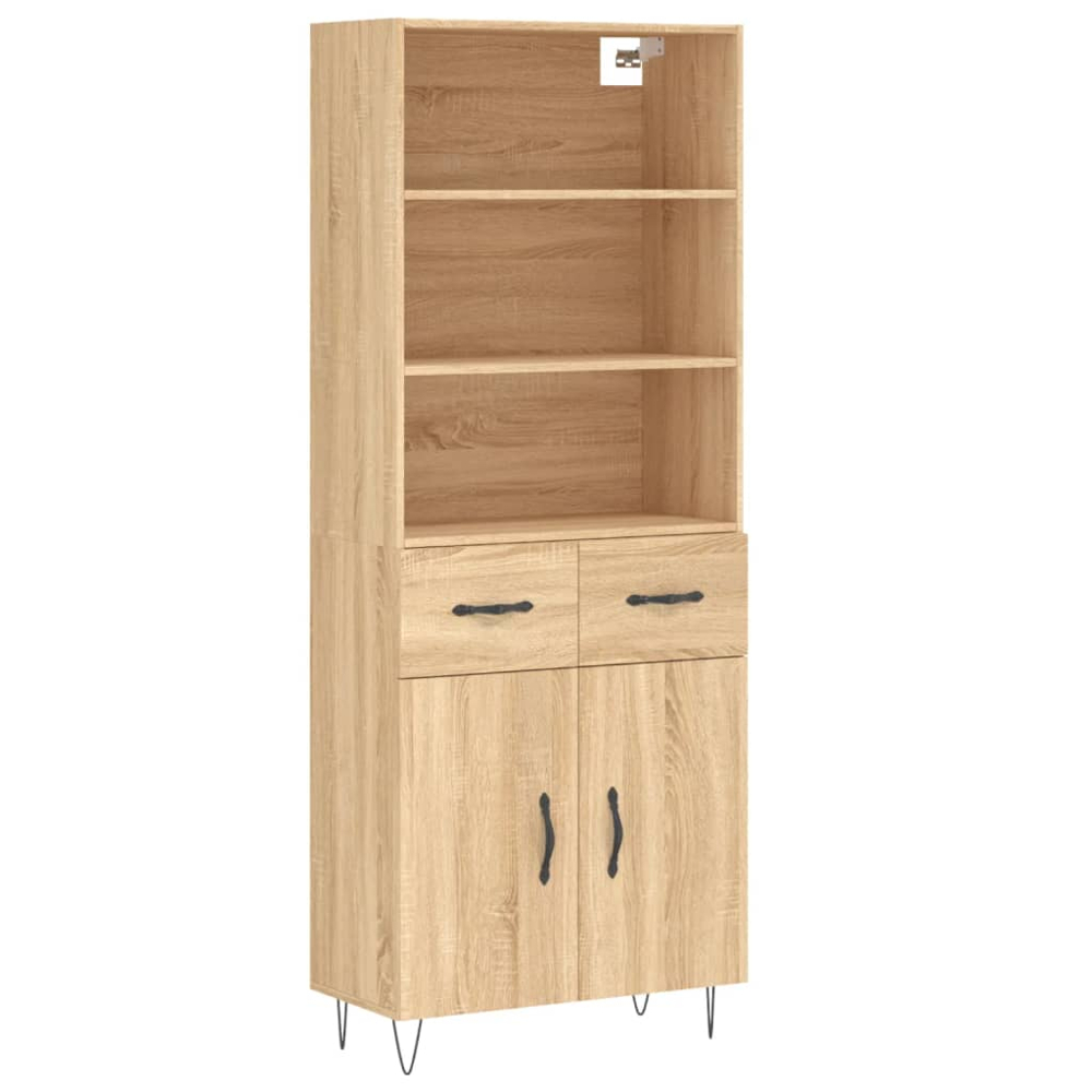 vidaXL 2 Door 2 Drawer 3 Shelf Sonoma Oak Highboard Image 2