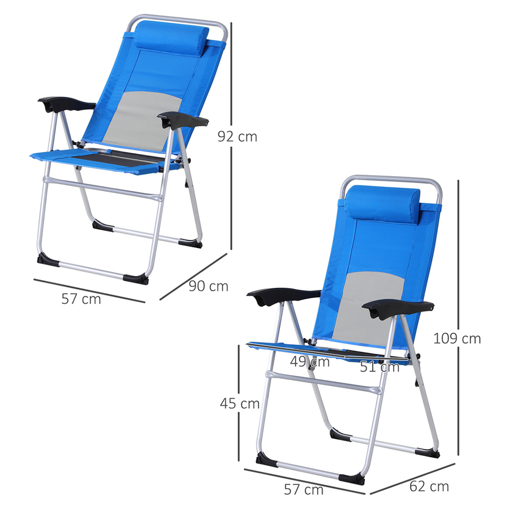 Outsunny Blue Outdoor Camping Chair Image 6