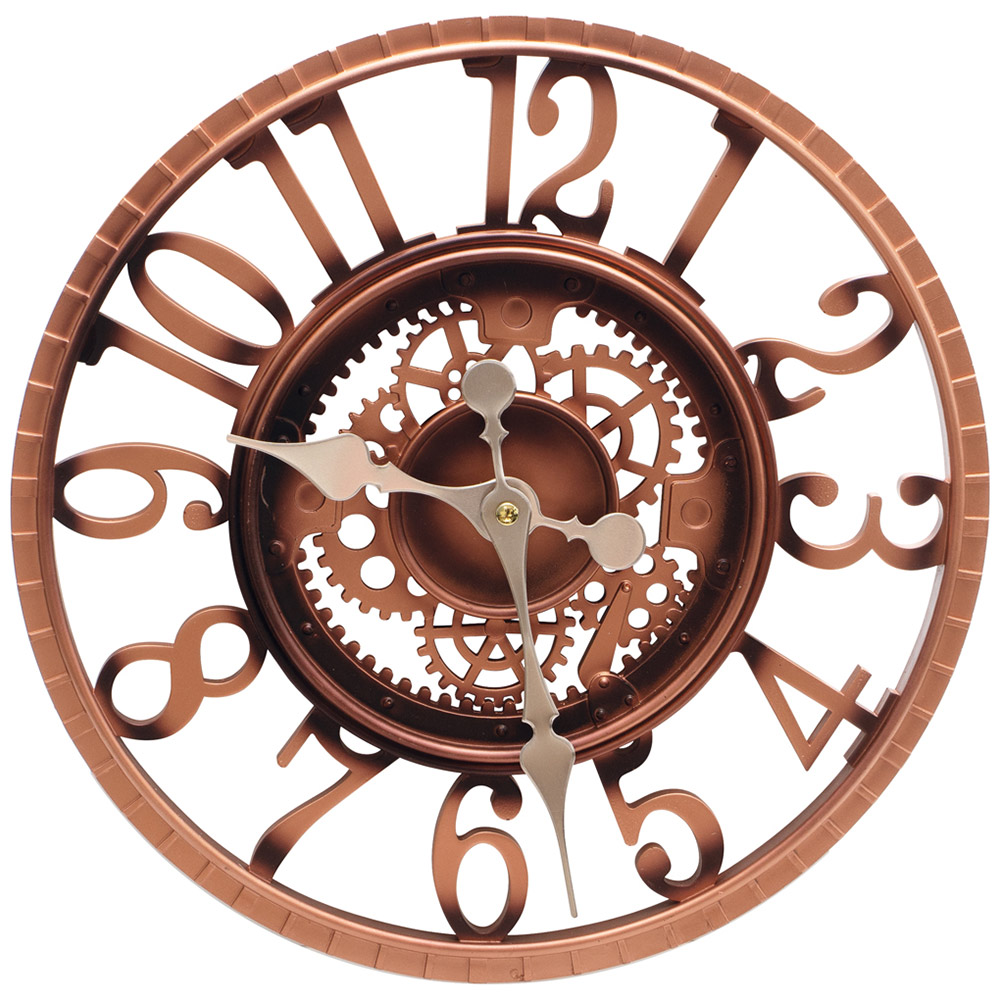 St Helens Bronze Vintage Round Garden Clock 30cm Image 1