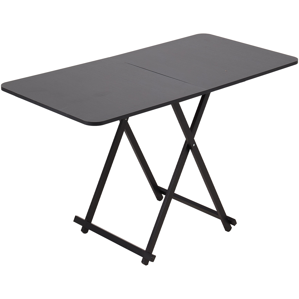 Living and Home 4 Seater Black Foldable Dining Table Image 2