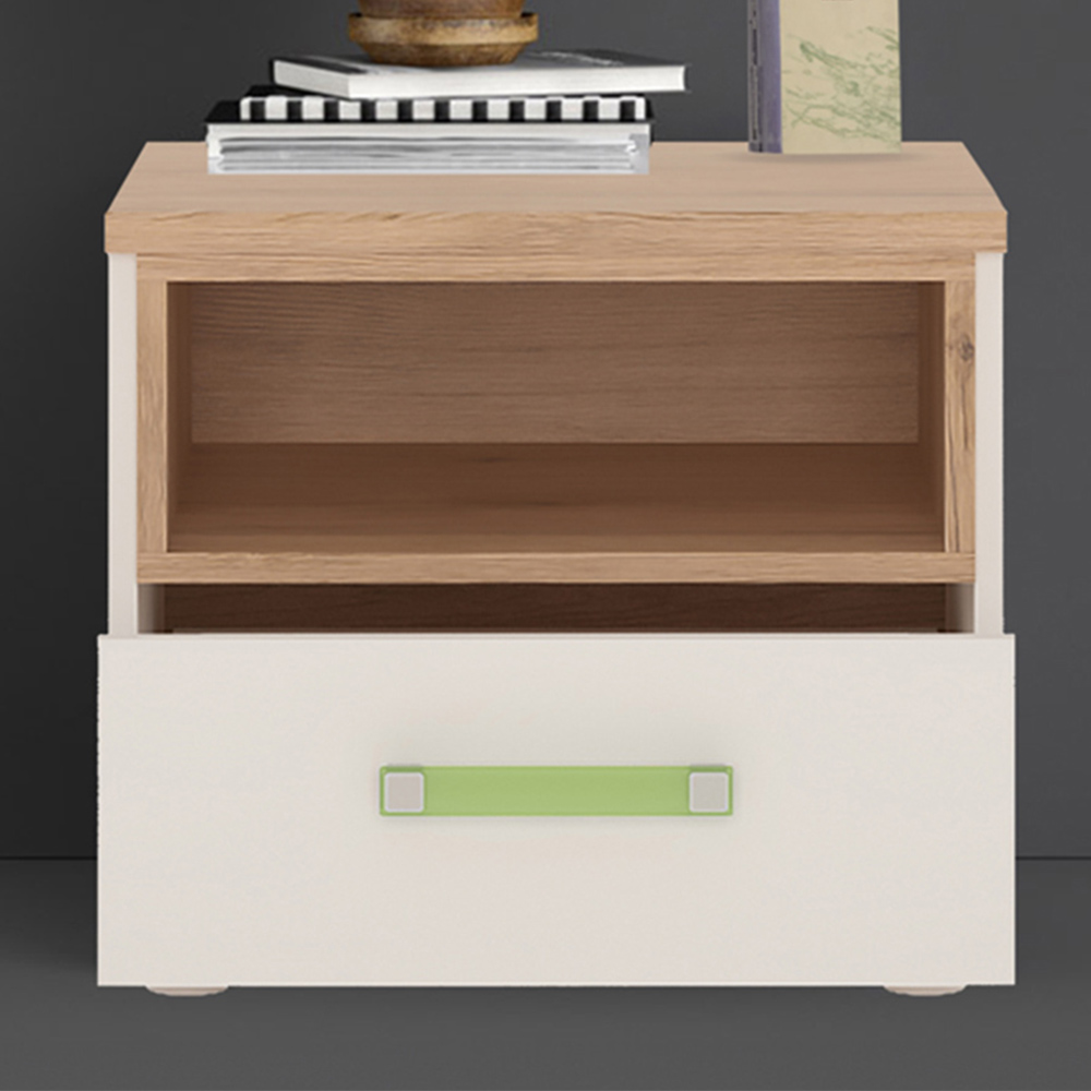 Florence 4KIDS Single Drawer Bedside Cabinet with Lemon Handles Image 1