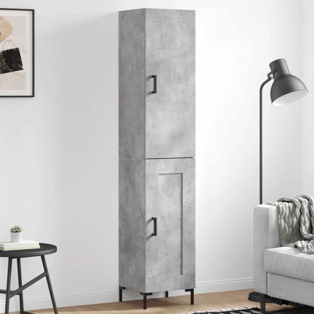 vidaXL 2 Door Concrete Grey Highboard Image 1