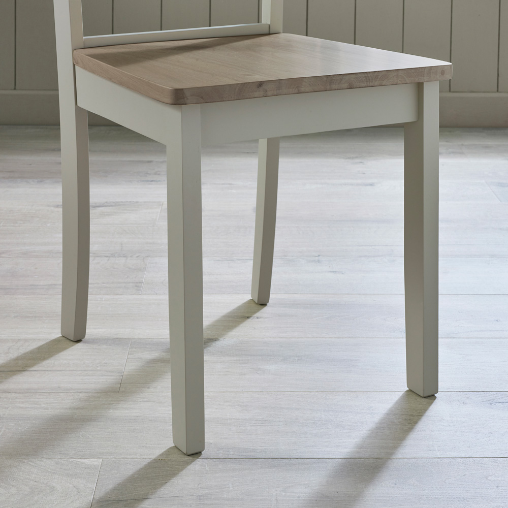 Furniturebox Marros Set of 2 Light Grey and Whitewashed Solid Wood Crossback Dining Chairs Image 4