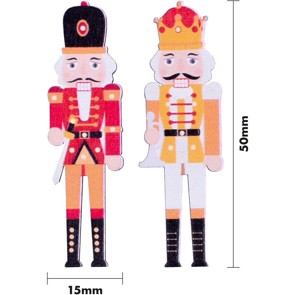 St Helens Red and Orange Wooden Nutcracker Stickers 12 Pack Image 5