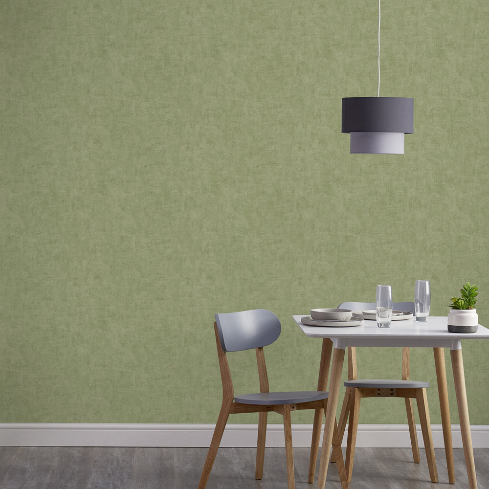 Grandeco Annabella Distressed Textured Deep Sage Green Wallpaper Image 3