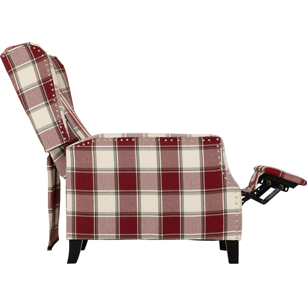 Seconique Kensington Red Tartan Fabric Recliner Chair Image 6