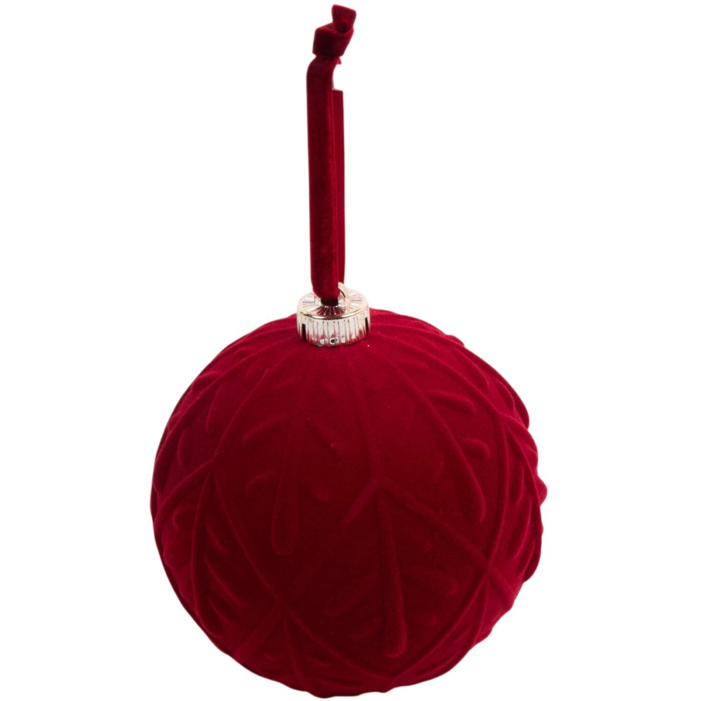 Pack of 4 Decorative Flocked Baubles Image 5