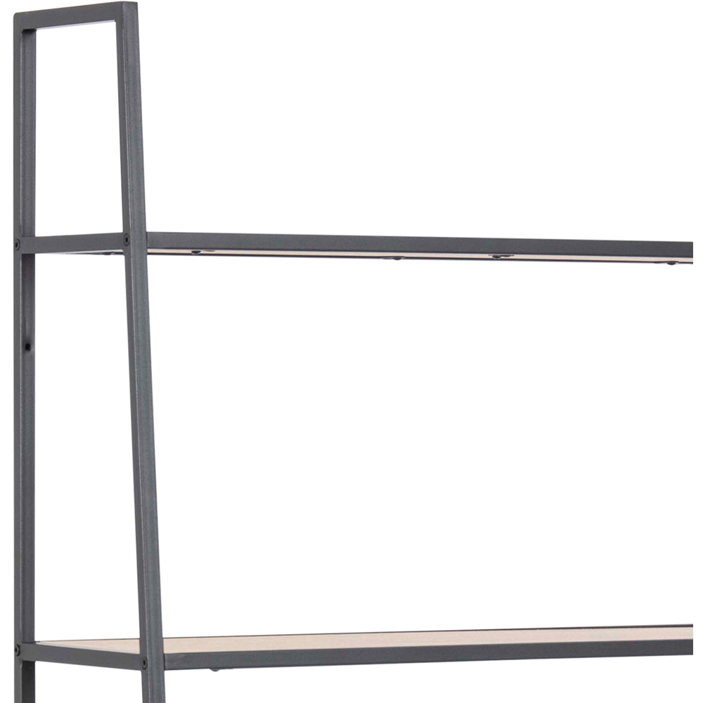 Florence Seaford 5 Shelf Oak and Black Metal Ladder Bookcase Image 5