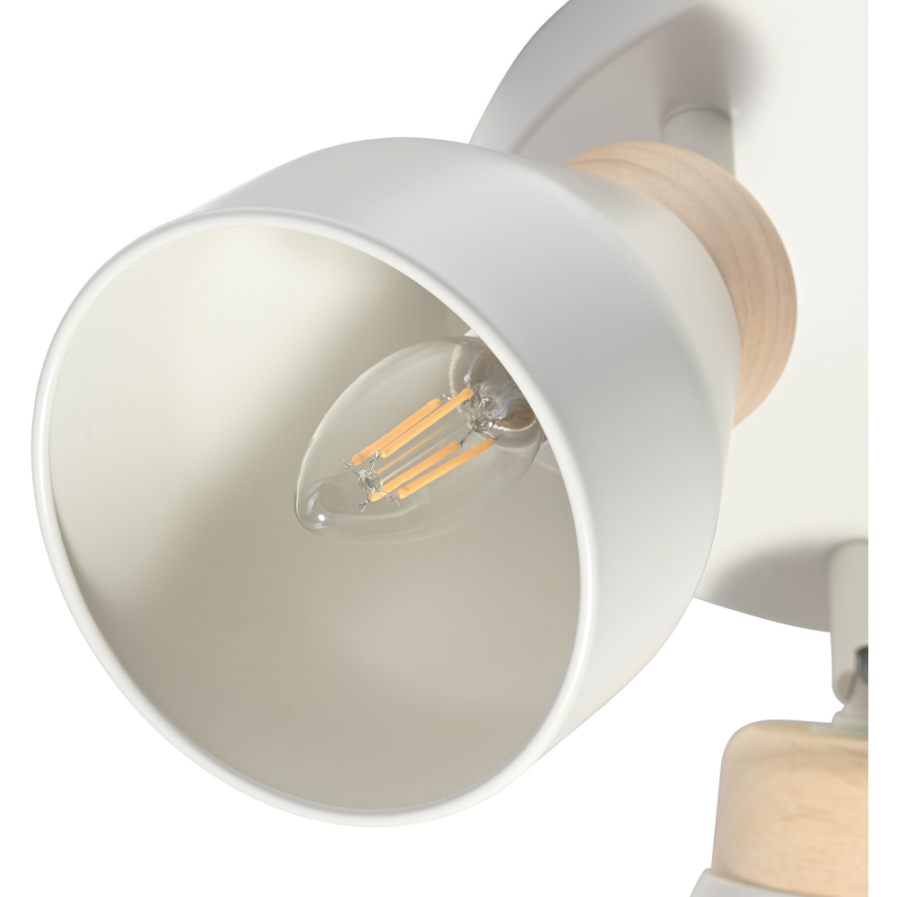 Happy Homewares Muted Dove Grey Contemporary Scandinavian Designed Triple Spot Ceiling Light Image 4