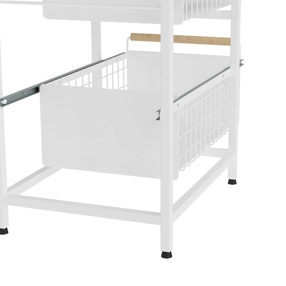 Living and Home 2 Shelf White Pull-Out Cabinet Organiser 29.5cm Image 4